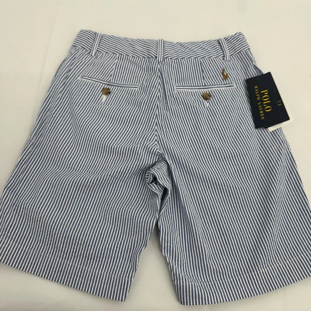 NWT New Ralph Lauren POLO Boys Shorts Size 10 Seersucker Stretch